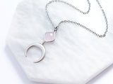 Rose Quartz Moon Necklace