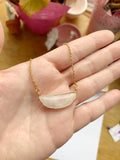 Rose Quartz Half Moon Necklace