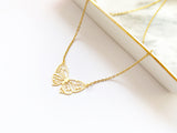 Filigree Butterfly Necklace - Gold