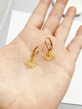 Small Lotus Earrings in Gold
