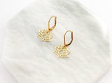 Small Lotus Earrings in Gold