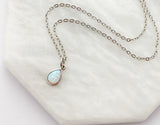 Dainty Opal Necklace - Silver