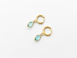 Aquamarine Marquise Hoops