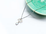 Opal Lotus Necklace - Silver